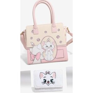 NEW Loungefly Disney The Aristocats Marie Mini Satchel Hand Bag & Fuzzy WALLET!